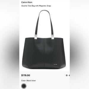 Calvin Klein Granite Black Tote Bag
